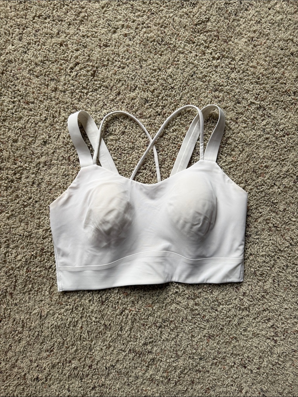 lululemon athletica white strappy sports bra